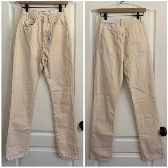 We Wore What cream icon boyfriend jeans size 25 - Picture 2 of 5